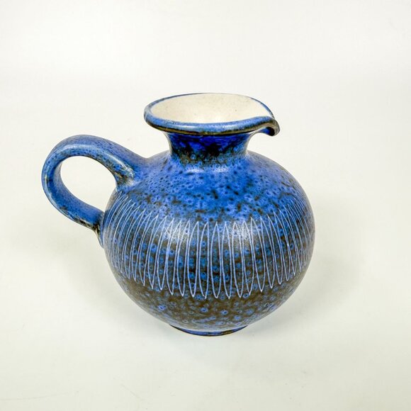 Thoms Keramik West Germany Blue Speckled Glaze Pitcher 120/9 - Picture 3 of 7
